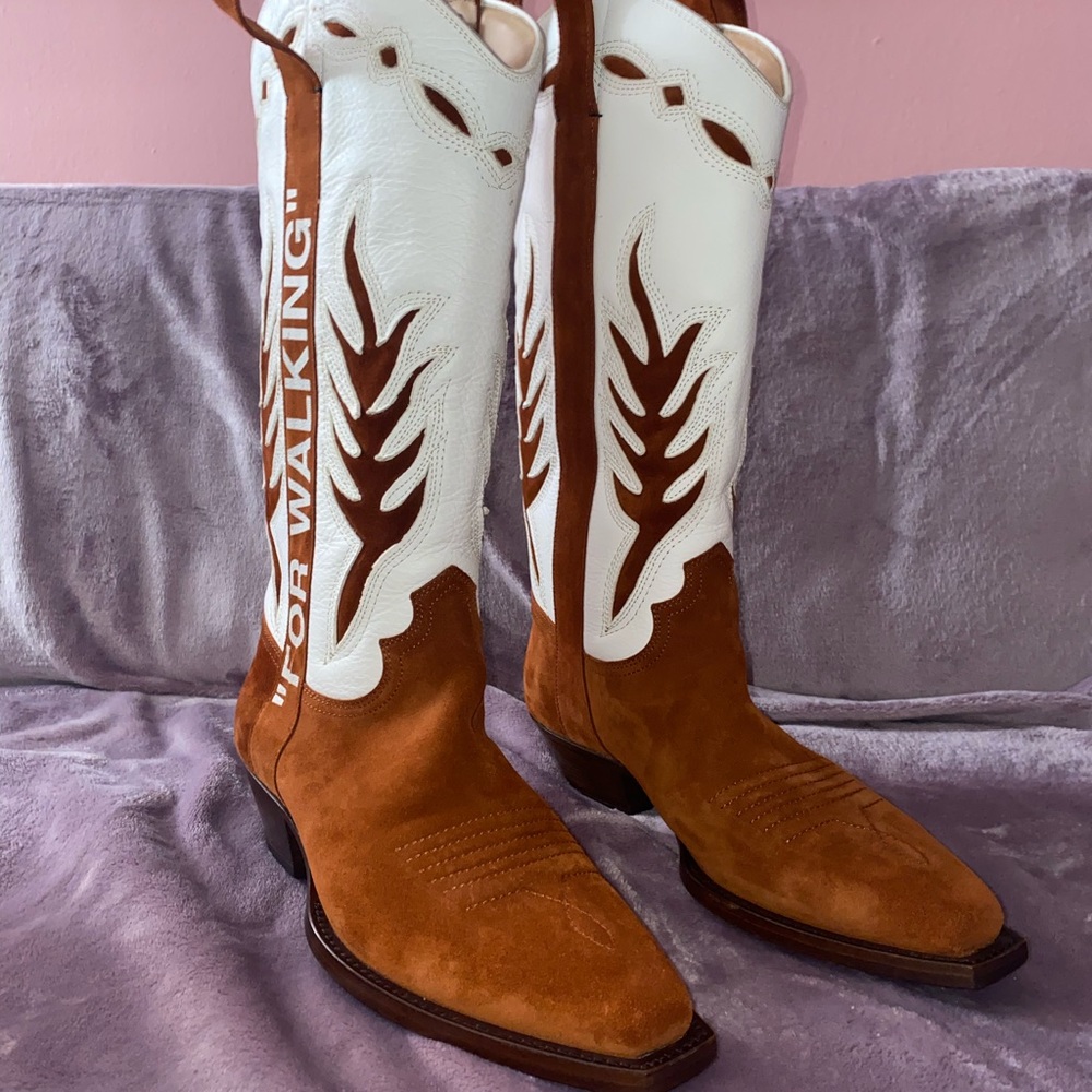 Off-White “For Walking” Cowboy Boots Mens